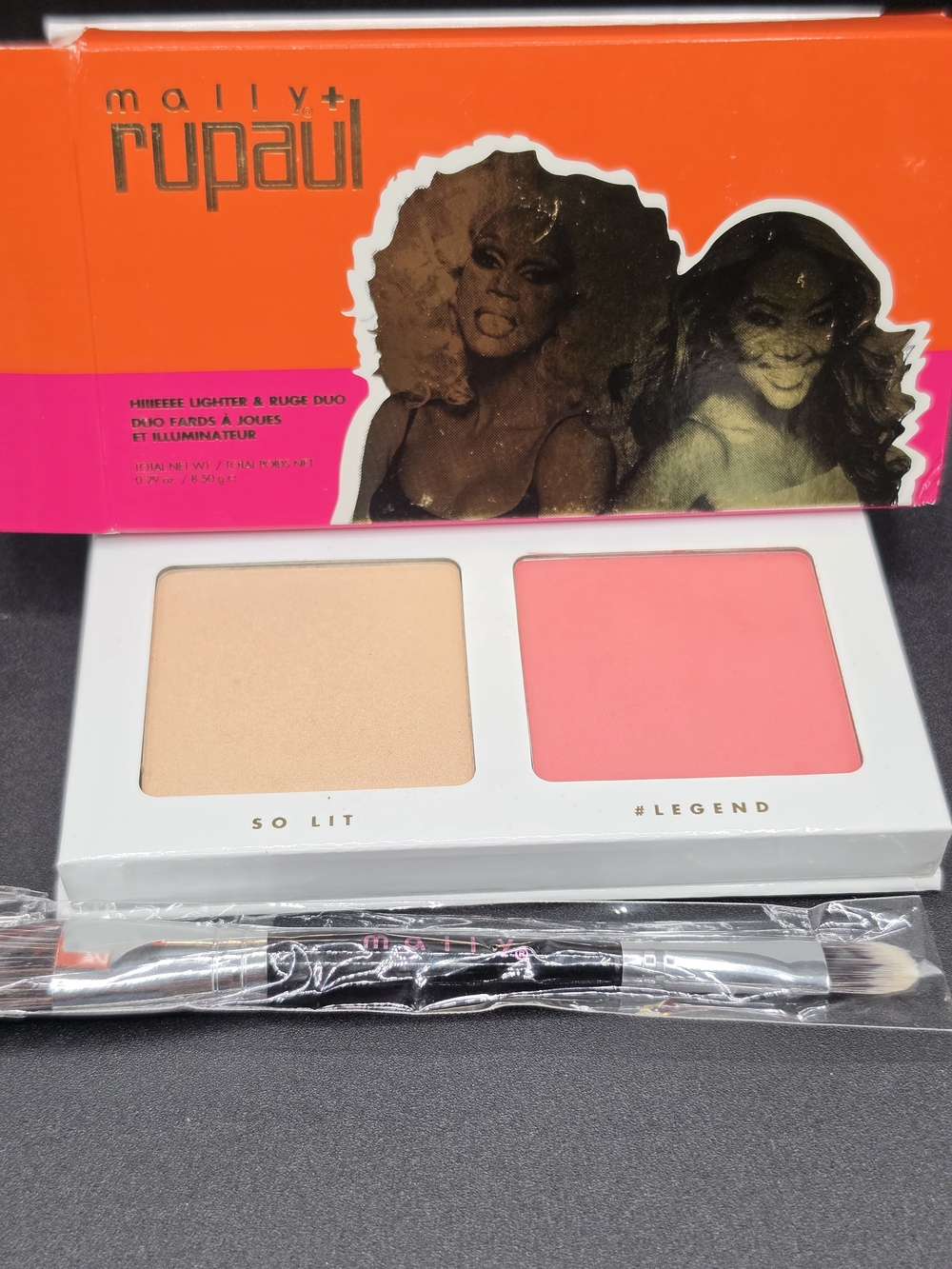 Mally Rupaul So Lit Highlighter & #Legend Blush Duo With Brush New